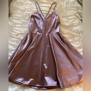 Elegant Satin V-Neck Dress